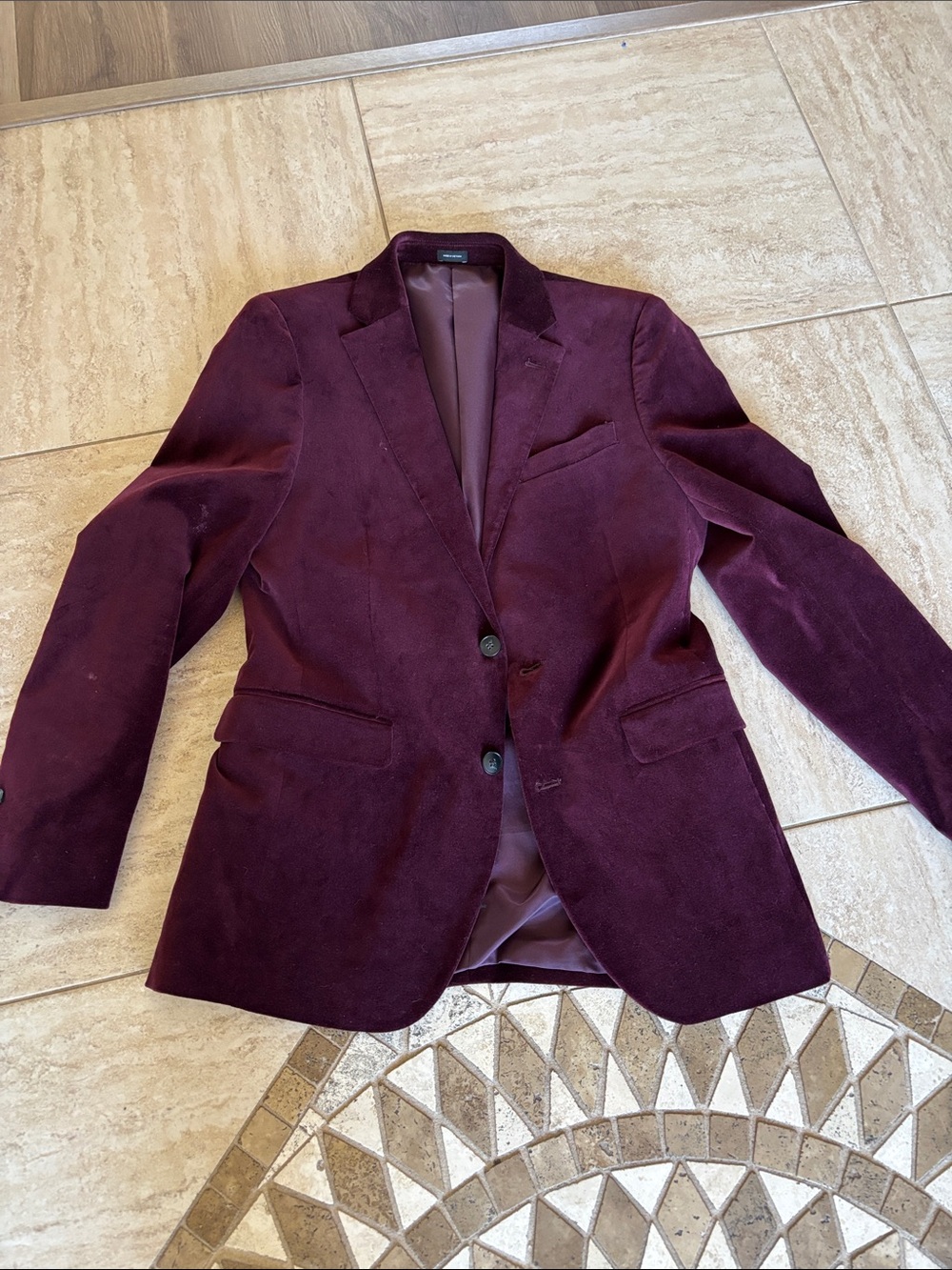 jf j.ferrar Women's/ Men Wine Velvet Blazer Jacket
